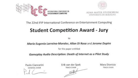 Certificat del premi Best Student Paper Awards